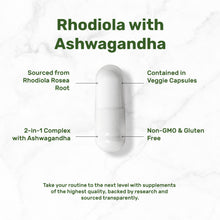 Load image into Gallery viewer, Rhodiola Rosea with Ashwagandha, 240 Vegetarian Capsules
