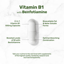 Load image into Gallery viewer, Vitamin B1 500mg with Benfotiamine
