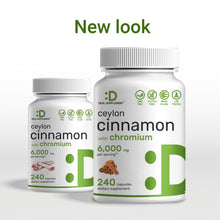Load image into Gallery viewer, Ceylon Cinnamon 6,000mg with Chromium 1,000mcg Per Serving, 240 Capsules
