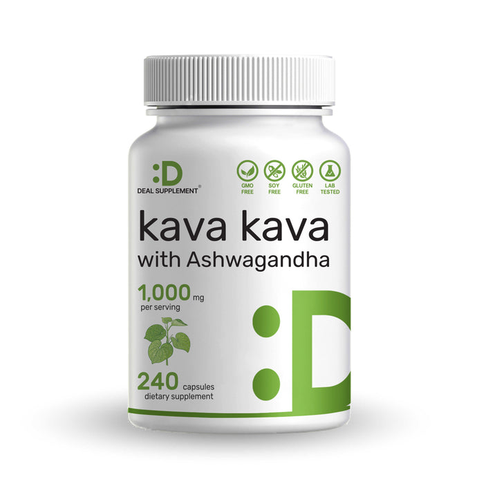 Kava Kava Supplement 750mg Per Serving, 240 Capsules