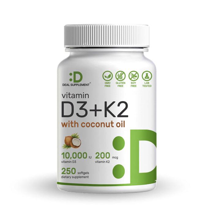 WFWJ 2-in-1 Vitamin D3 K2 Supplement Softgel, 10000 IU VIT - Foto 4