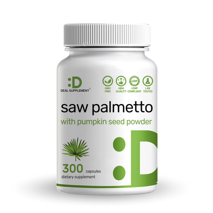 Saw Palmetto Supplement 5000mg with Pumpkin Seed, 300 Capsules