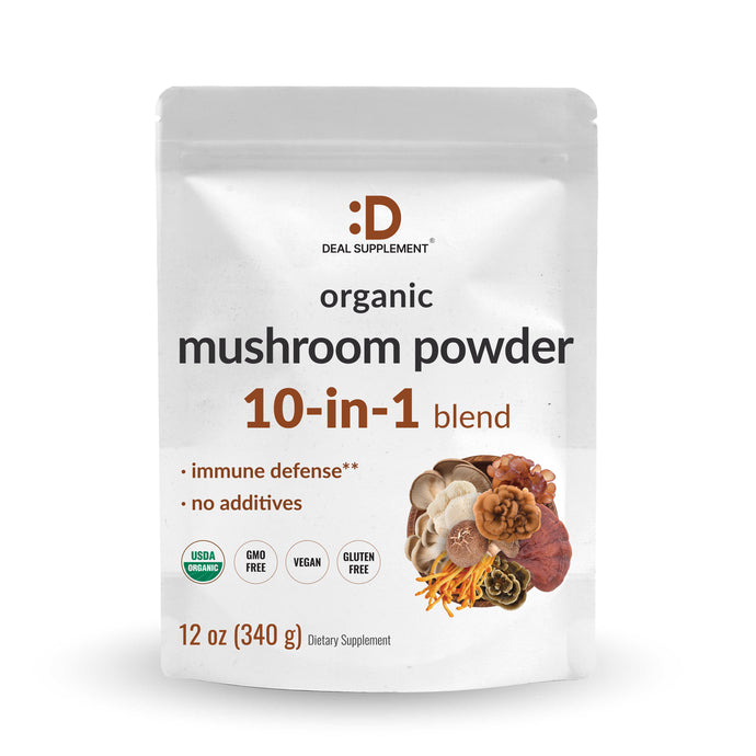 Organic Mushroom Powder Supplement, 12oz