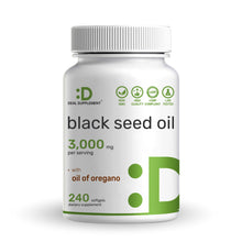 Load image into Gallery viewer, Black Seed Oil 3,000 mg Per Serving with Oil of Oregano, 240 Softgels
