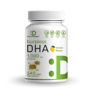 DHA Supplements | 240 Softgels, Burpless, Lemon Flavor, DHA 1000mg + EPA 500mg, Wild Caught Fish