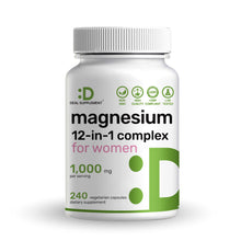 Load image into Gallery viewer, Magnesium 12-in-1 Complex for Women 1000mg, 240 Vegetarian Capsules
