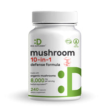 Load image into Gallery viewer, Organic Mushroom Supplement, 8,000mg Per Serving, 240 Capsules
