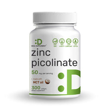 Load image into Gallery viewer, Zinc Picolinate 50 mg Per Serving with MCT Oil, 300 Softgels
