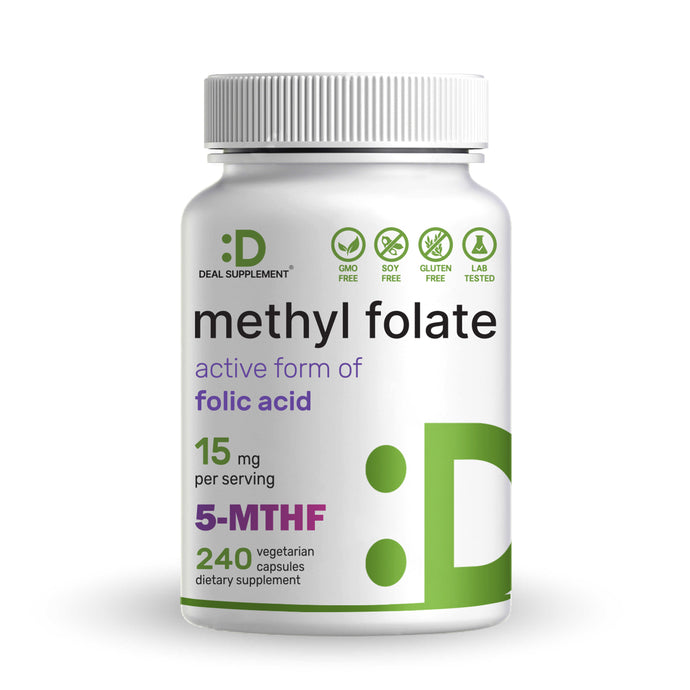L Methylfolate 15mg Per Serving, 240 Veggie Capsules
