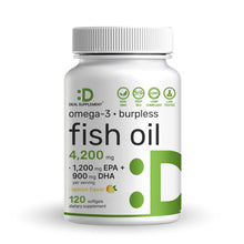 Load image into Gallery viewer, Omega-3 Fish Oil 4200mg (1200mg EPA + 900mg DHA), 120 Softgels
