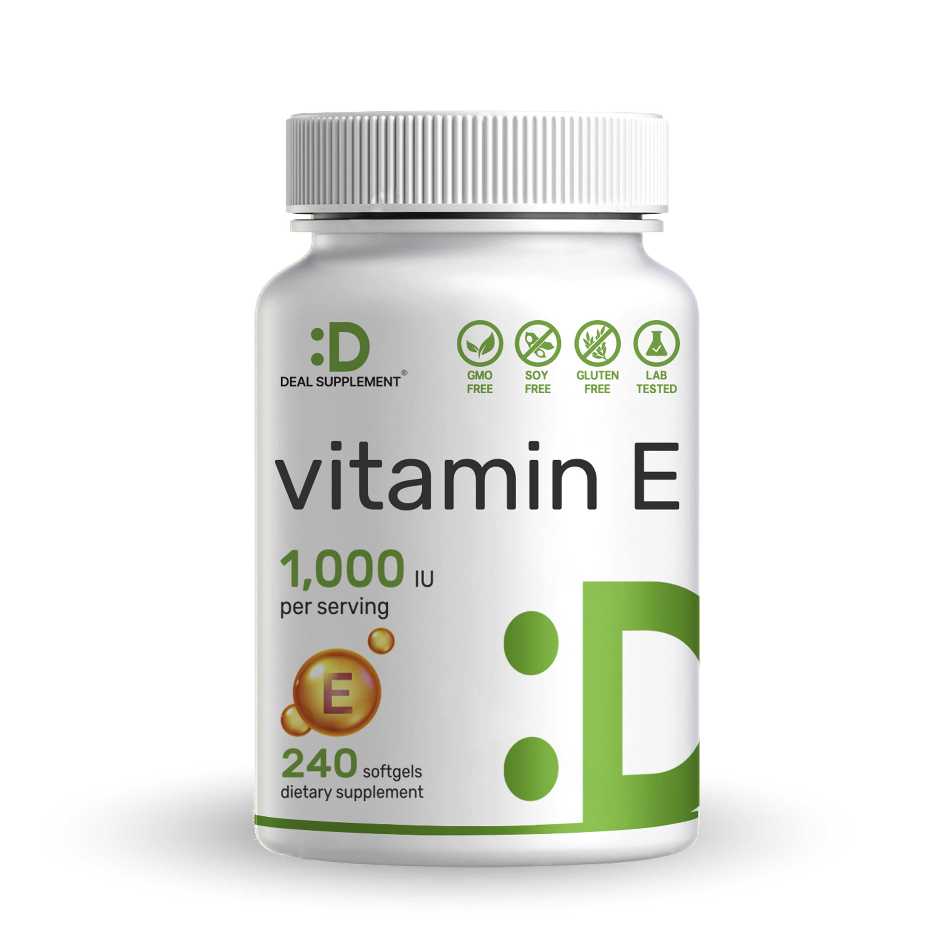 Vitamin E Supplements, 1,000 IU Per Serving, 240 Softgels – Deal Supplement