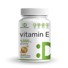Load image into Gallery viewer, Vitamin E Supplements, 1,000 IU Per Serving, 240 Softgels
