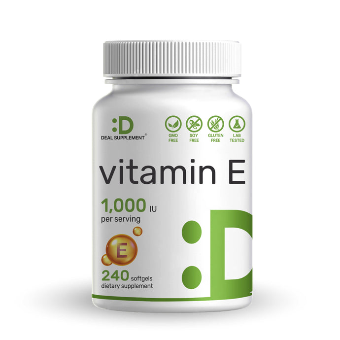 Vitamin E Supplements, 1,000 IU Per Serving, 240 Softgels