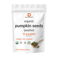 Load image into Gallery viewer, Organic Raw Pumpkin Seeds, Bulk 3 lb (48 oz), Unsalted Shelled Pepitas
