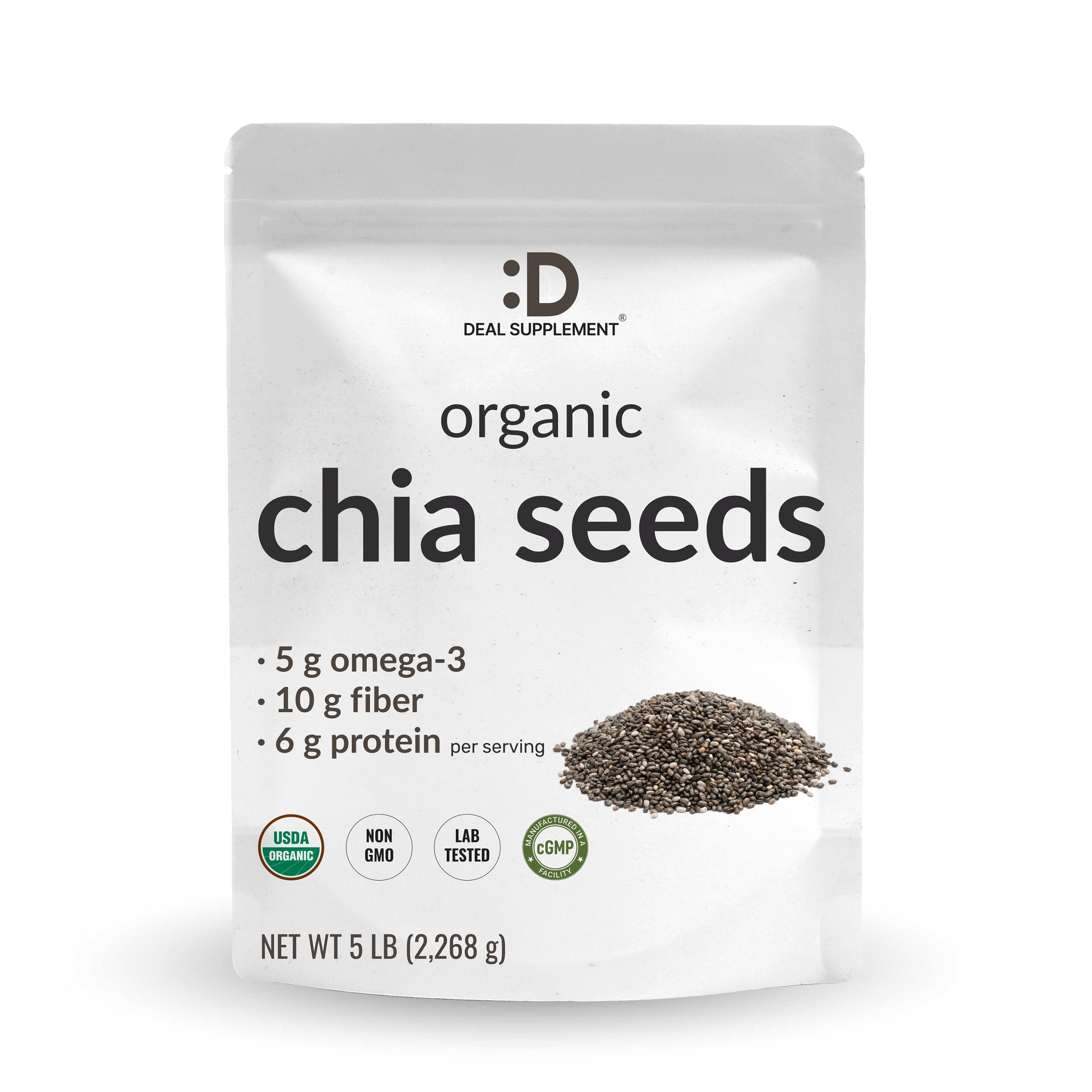 Organic Chia Seeds, 5lb – Deal Supplement