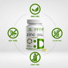 Load image into Gallery viewer, Zinc Quercetin with Vitamin C, 4-1 Zinc Complex (Zinc 50mg), 240 Capsule
