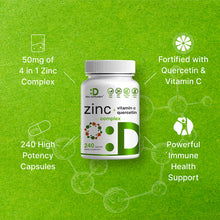Load image into Gallery viewer, Zinc Complex 50mg with Vitamin C &amp; Quercetin, 480 Capsules
