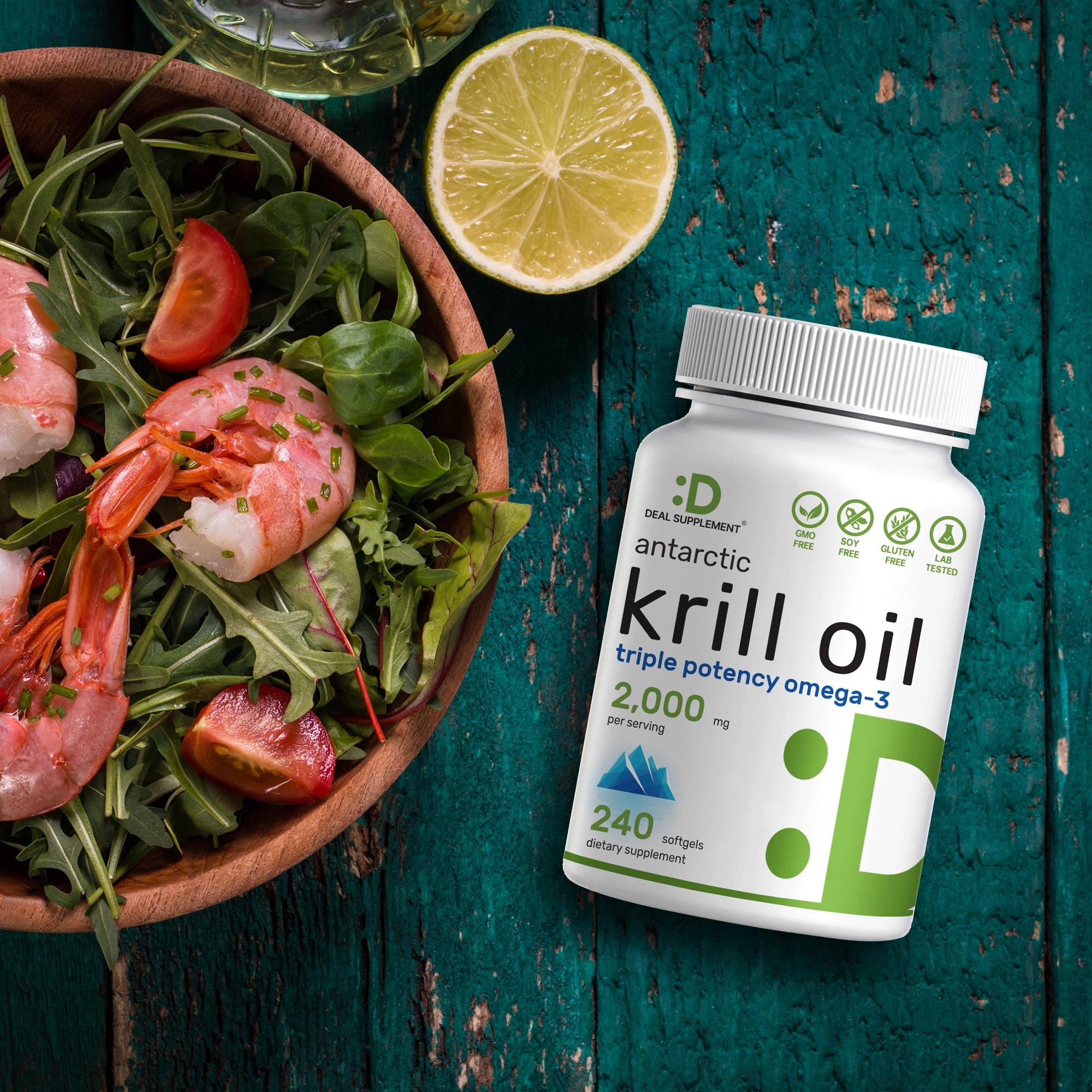 Krill Suplements Antarctic Krill Oil Supplement 2000mg, 240 Softgels – Deal Supplement