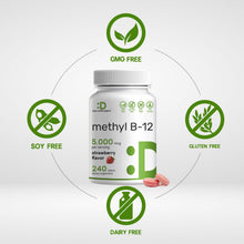 Load image into Gallery viewer, Methyl B-12 Vitamins 5000 mcg, 240 Tablets
