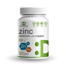 Load image into Gallery viewer, Zinc 50mg with Selenium + Copper, 240 Capsules
